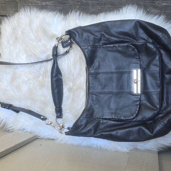 COACH Kristen Large Soft Black Leather Hobo Shoulder Bag L1026-16787 Crossbody - Picture 1 of 16